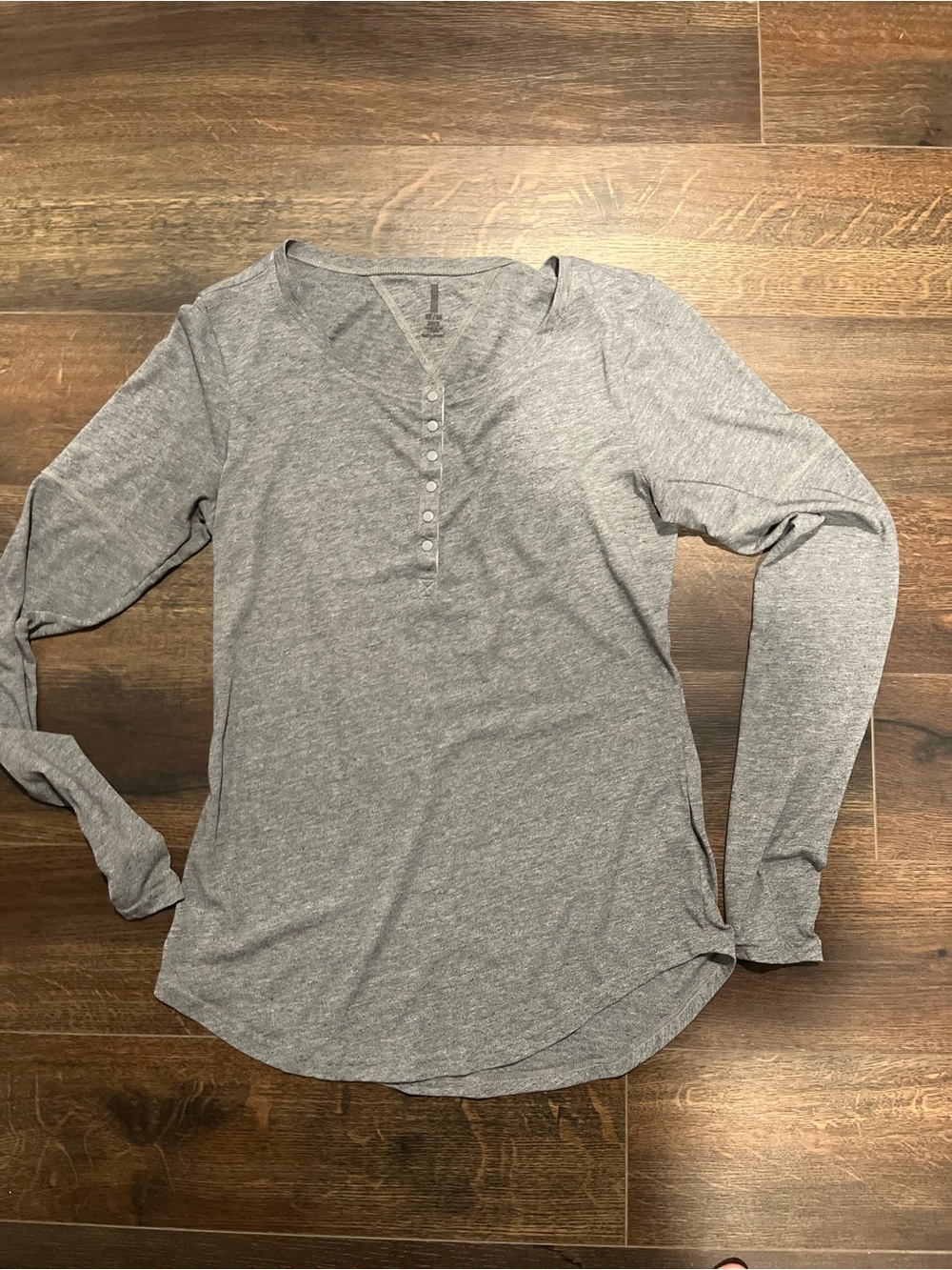 Lucy Heather Gray Long-Sleeve Henley Top